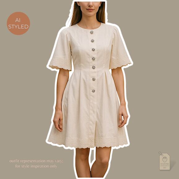 Huishan Zhang Jaime Dress | White Lace Pleated Mini | US 6 Designer RARE - Picture 5 of 7